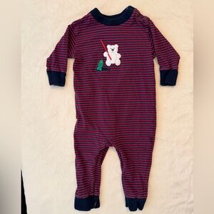 Florence Eiseman Red and Navy Striped One Piece